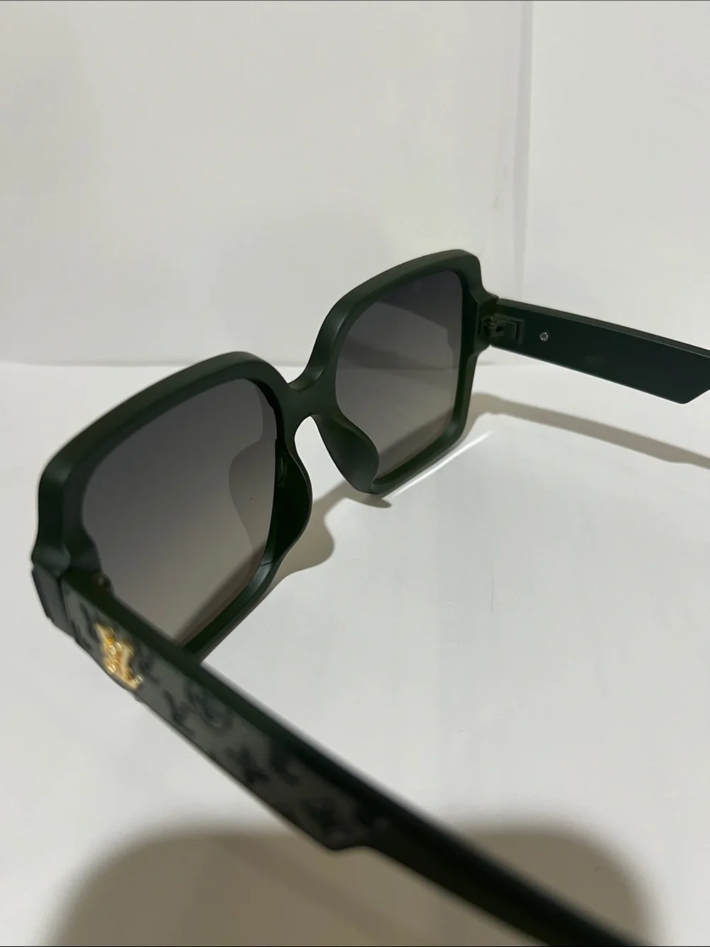 Louis Vuitton Dark Green Oversized Square Sunglasses with Gradient Lenses